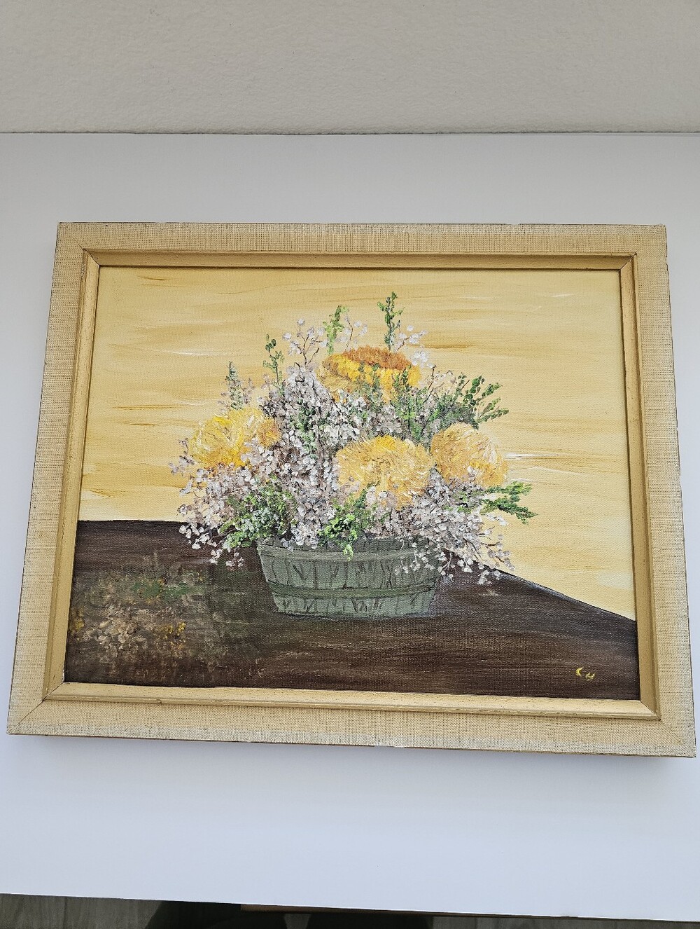 Vintage Mid-Century Impressionist Floral Oil Painting - Signed "CH"